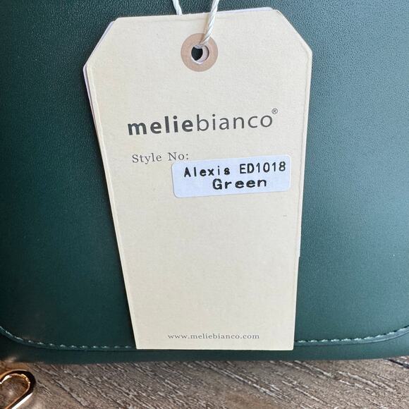 Melie Bianco Alexis Small Vegan Leather Bucket Crossbody Green NWT Drawstring - Picture 5 of 16
